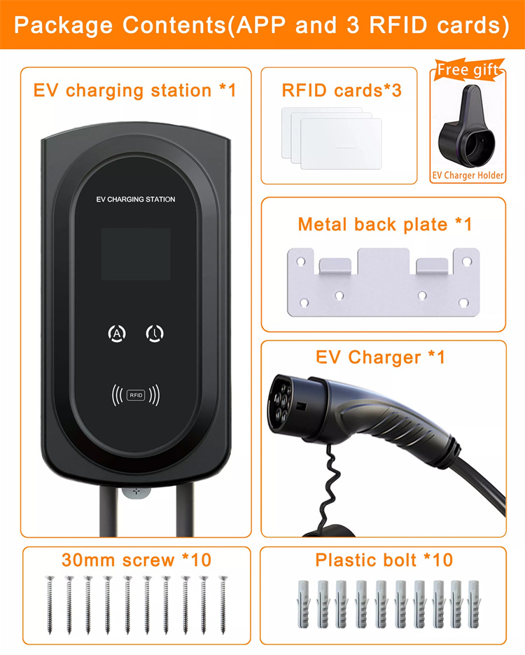 11kWh WIFI Level 2 EV Charger Station EVSE Wallbox 7KW 22KW For HYUNDAI KONA