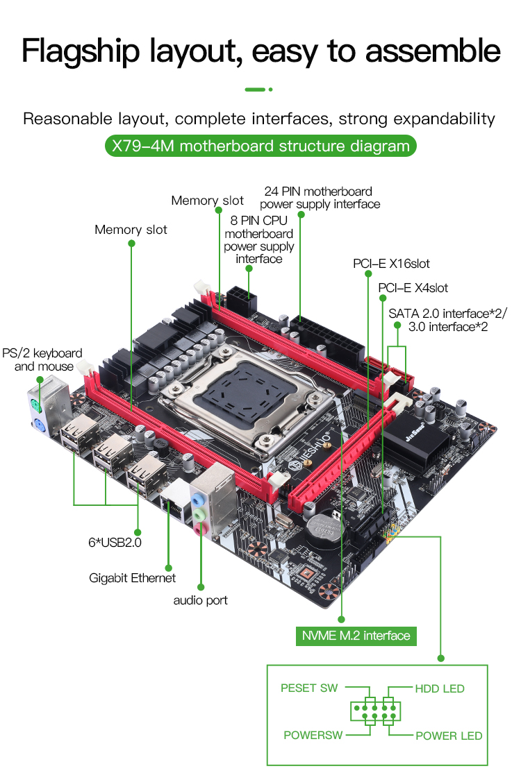 computer X79 Motherboard Set H61 Chipset LGA 2011 OEM For Desktop