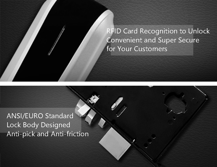 Smart Home Thumbprint Door Lock , Digital Hotel Electronic Door Locks