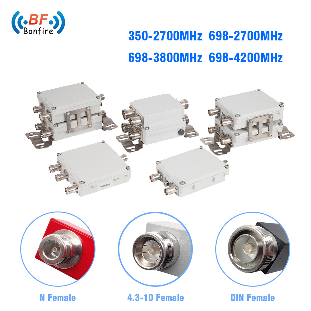 1710-2170MHz 2300-2690MHz 5-Way Multiplexer RF Quad-Band Combiner 4X1 Hybrid Combiner