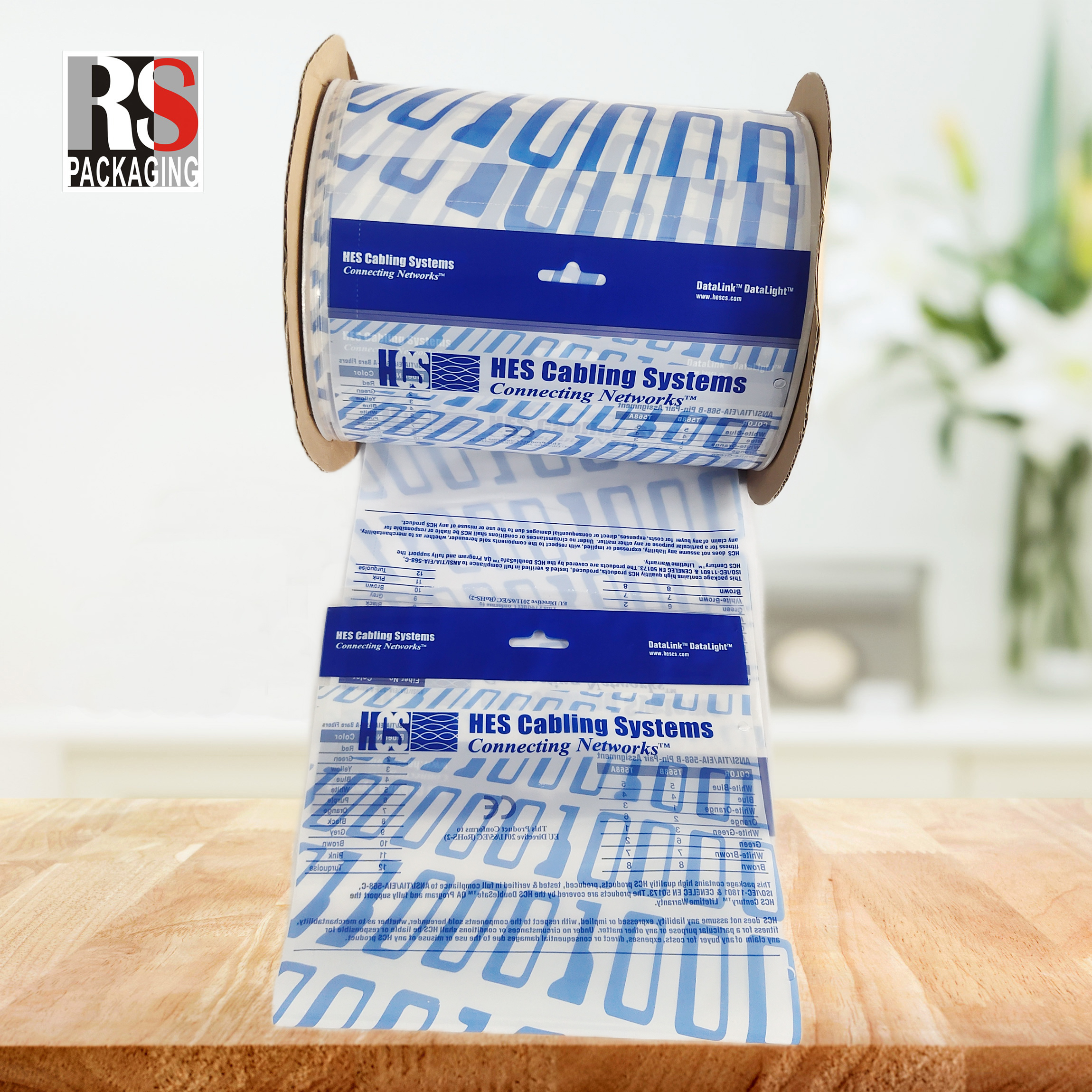 8X10" 2 Mil White Back Pre Opened Poly Bags On A Roll Perforated For Easy Dispensing