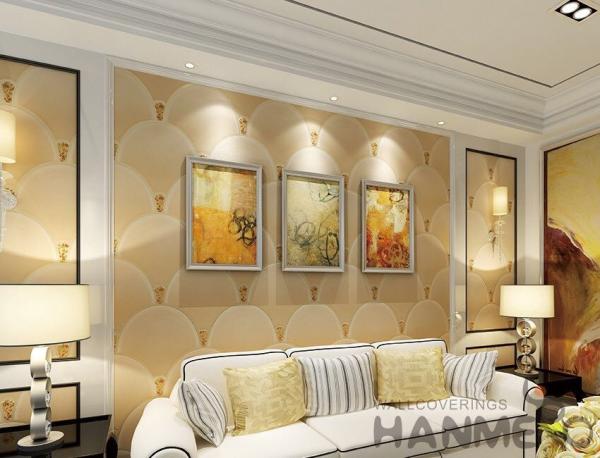 Household Wallcovering Supplier Beige Color Suede Wallpaper Best Prices in 0.53