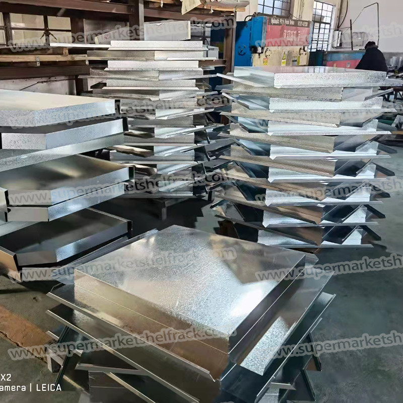 120CM 160CM Vegetable Fruit Display Racks For Supermarket Stainless Steel And Wooden