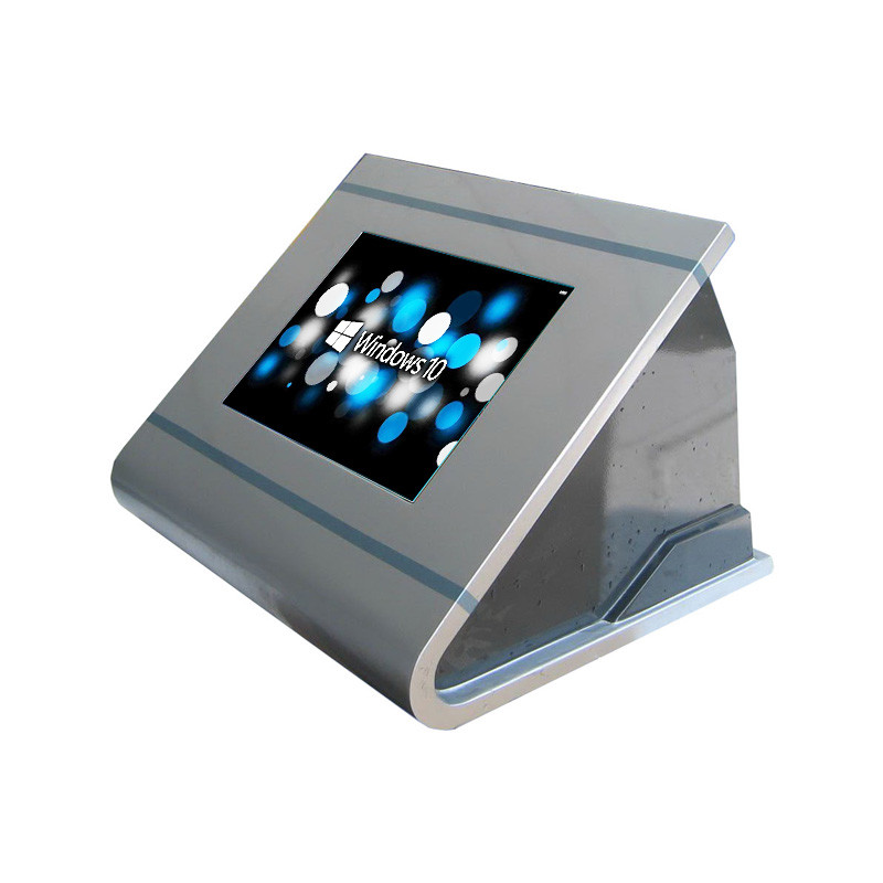 Space Saving Desktop Kiosk With Durable Steel Enclosure IR Touchscreen TFT LCD Display