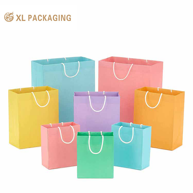 Custom Packaging Bag Luxury Matte Gift Shopping Paper Bag With Logo For Clothing Jewelry Wine