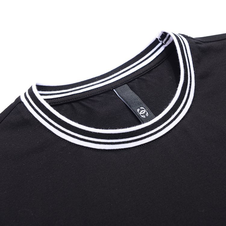 Black Stylish Mens T Shirts S-XXXL Size Eco Friendly OEM ODM OBM Service
