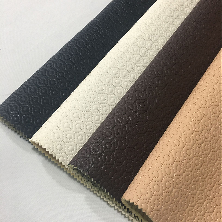 Artificial Black Leather Fabric , Recycled Leather Fabric Vinyl Secondary Fabric