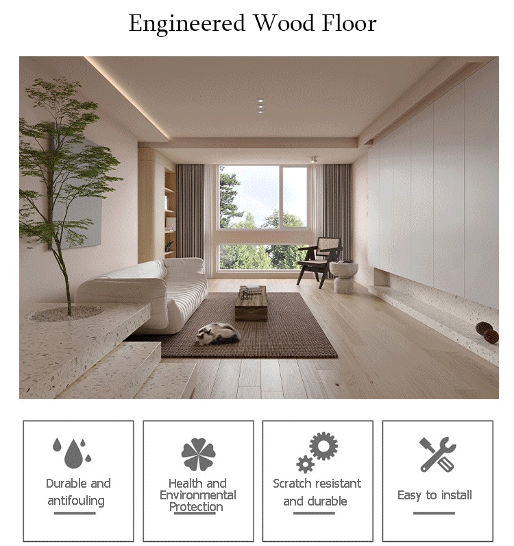 Three Layer Engineered Wood Flooring 20mm Oak Engineered Flooring with Multi Layers