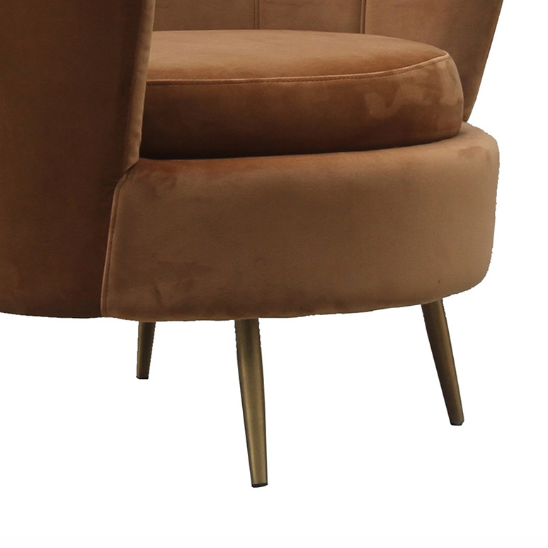 SGS Defaico Furniture Wood Frame Velvet Living Room barrel Chairs