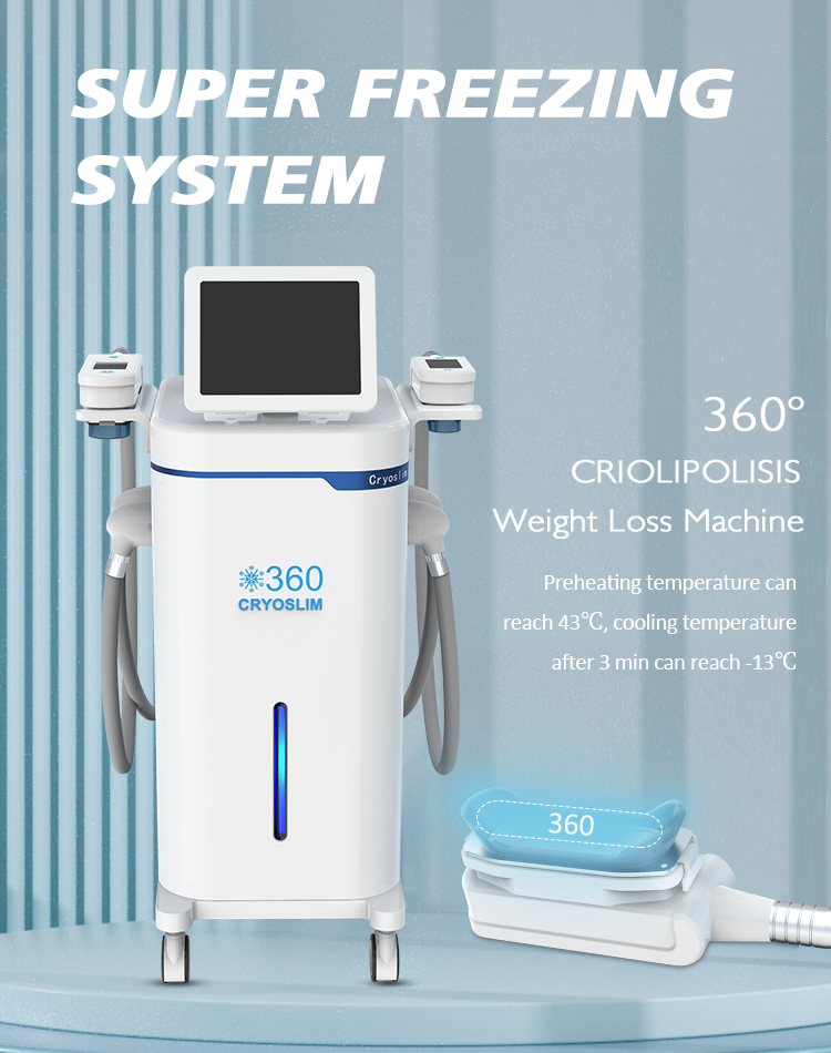 360 degree cooling 3S freezing fat body slimming machine with 4 cryo handles