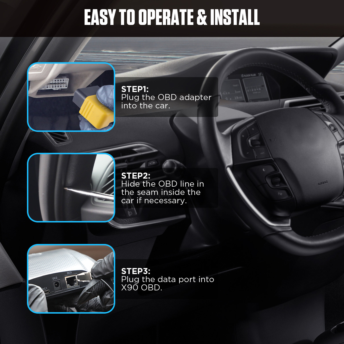 Multifunctional Car Diagnostic Tester GPS/OBD2 Speed PMH KMH Vehicle Inclinometer