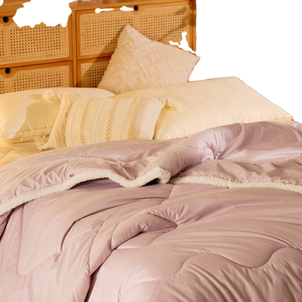 Materials Antibacterial Australian Wool Quilt Core Bedding Set with Solid Pattern