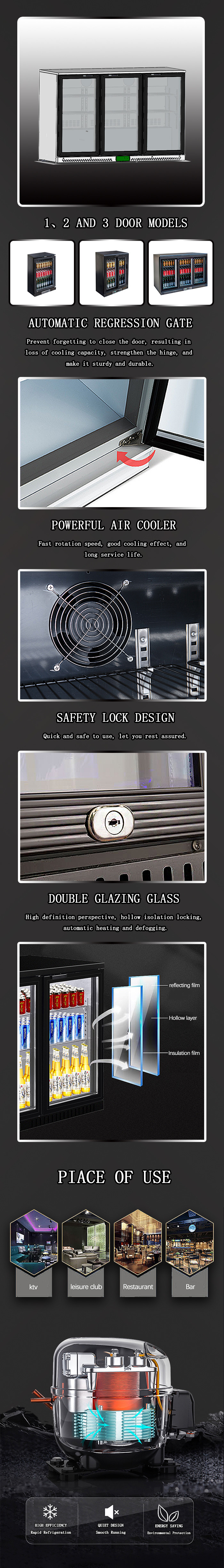 LED Control Beverage Cooler Fridge , Hinged Door Cold Drink Fridge