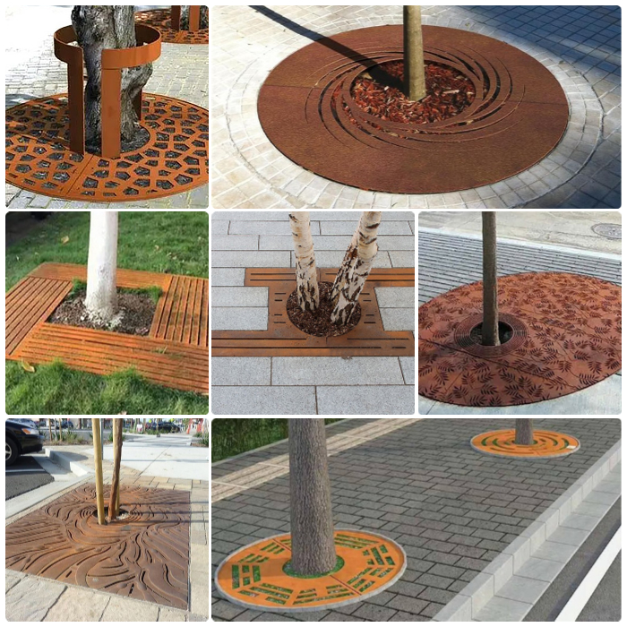 corten steel tree grate