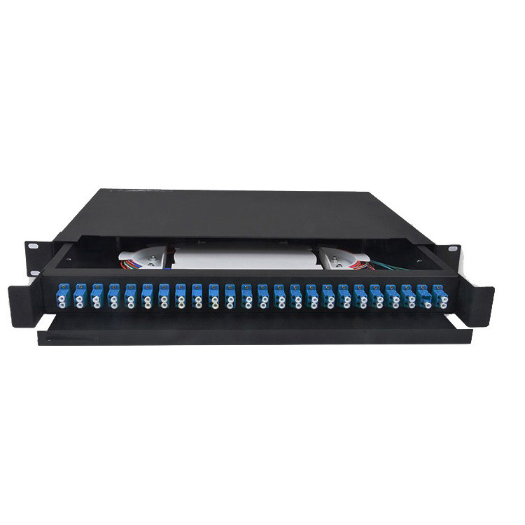 LC/SC Adapters Fiber Optic Cable Termination Patch Panel 24 Port Drawer Sliding Type
