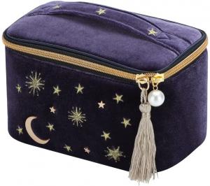 China Durable and Exquisite Handy Makeup Bag  Navy Blue Sky Goose-down Convenient shock protection  Makeup Bag on sale