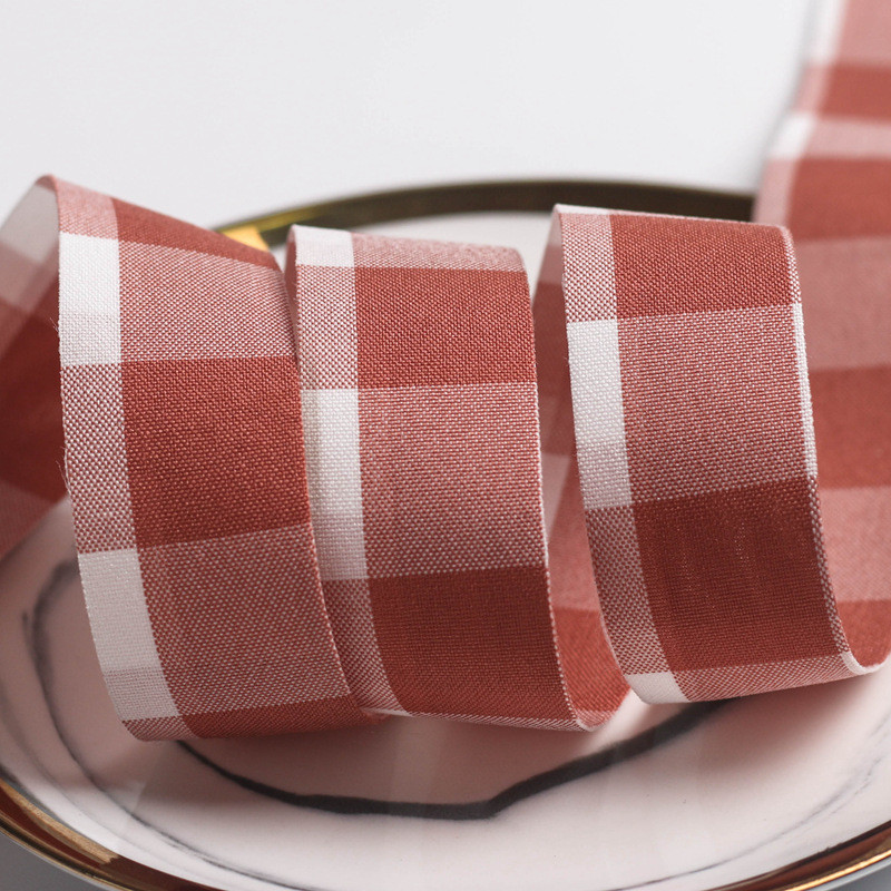 Black And White Checkered Wired Ribbon 7mm-40mm Polyester Ribbon Roll