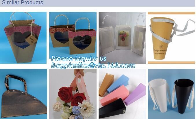 OEM Logo Printed Paper Packaging Bag Custom Good Quality Flower Carrier Bag,Art Paper Flower Carrier Bag Shopping Bags W