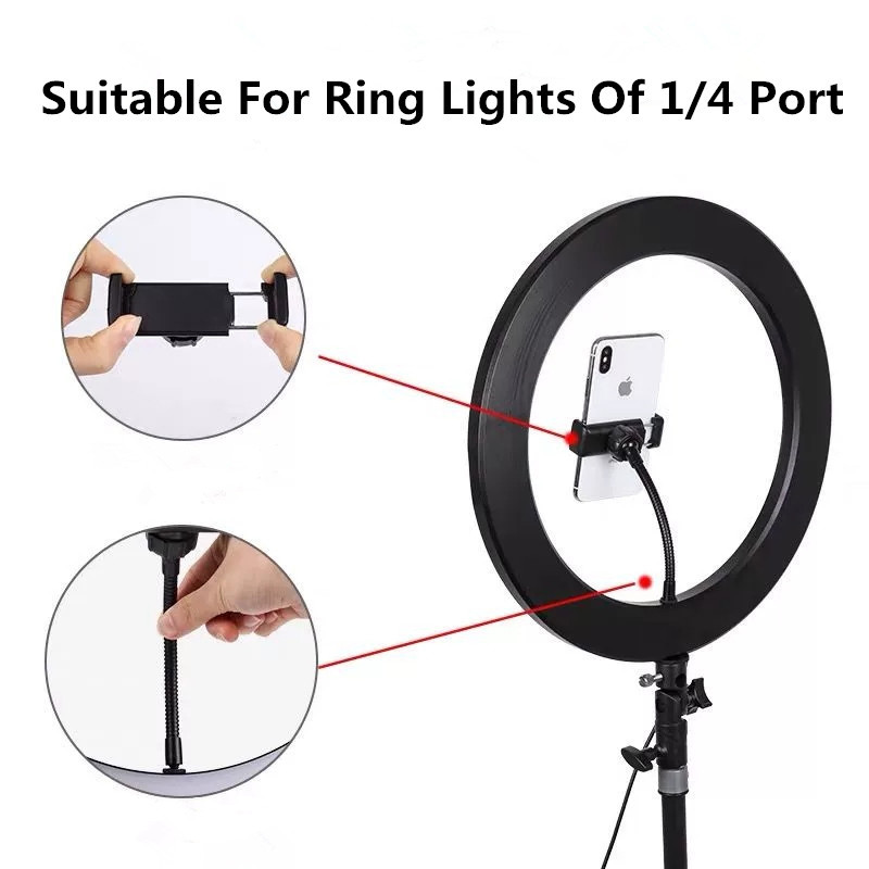 Portable Hose Phone Clip Holder 1/4 In Screw For Live Broadcast