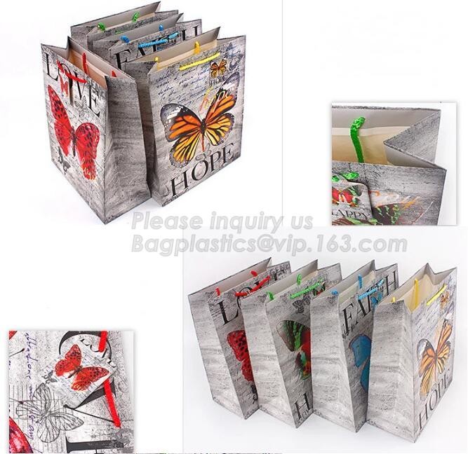 Custom Printed Accept Wholesale Stock White Brown Kraft Paper Shopping Bag With Handle No Minimum, carrier handle bags