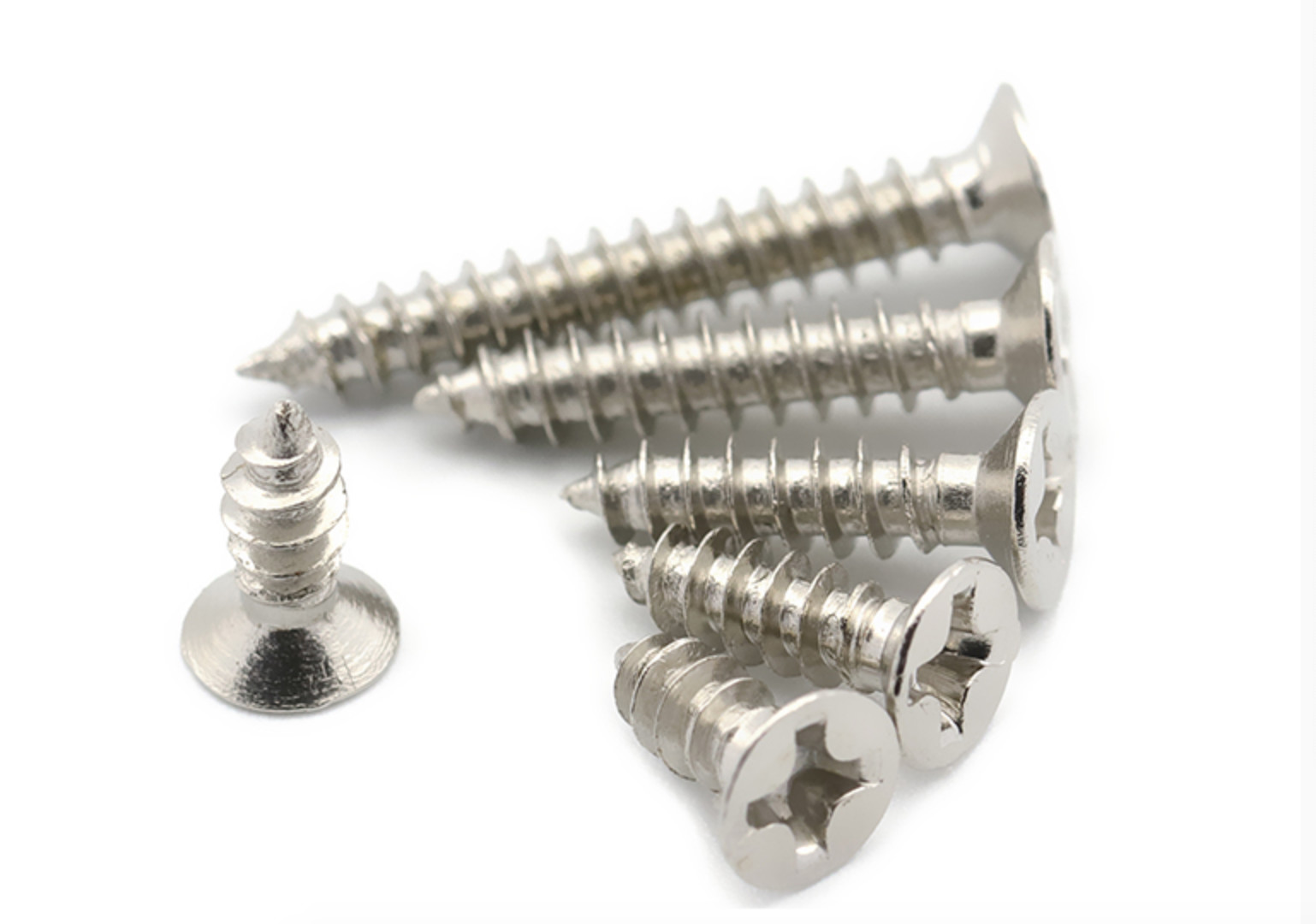 DIN7982 Stainless Steel Phillips Drive Flat Head Self Tapping Screws Countersunk Head Pointed Screws