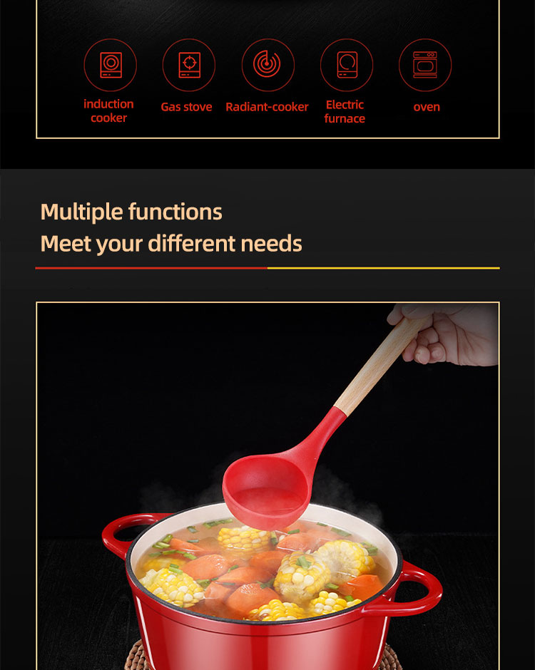 Multi Purpose Cookware Round Dutch Oven Enameled Cast Iron Soup Pot Non-stick Cooking Pot