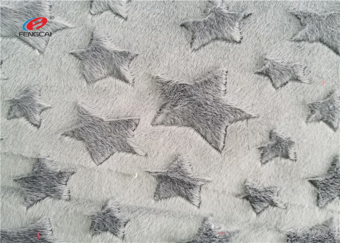 Brushed Minky Plush Fabric 200GSM With Five Pointed Star Pattern