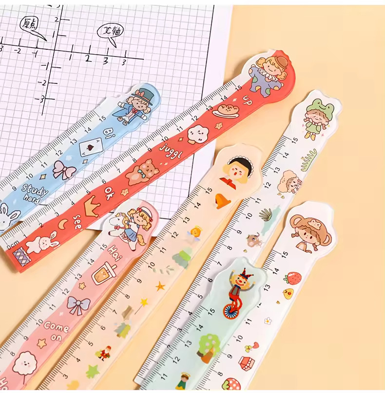 Soft Cartoon Shatterproof Straight Edge Ruler Bendable Ruler 30cm/12inch