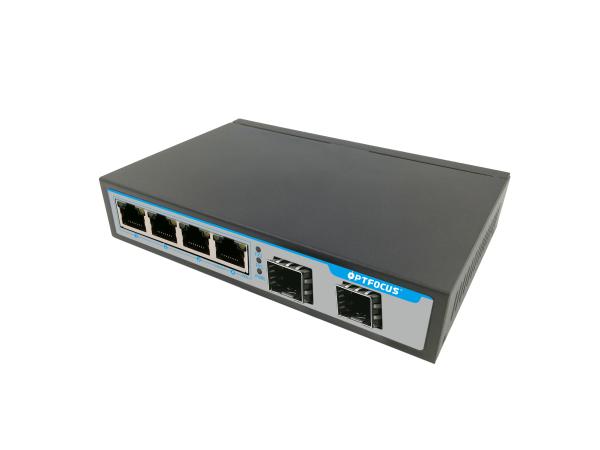Gigabit Fiber Optic Switch 10 / 100 / 1000M Dual Fiber Automatic MAC Address