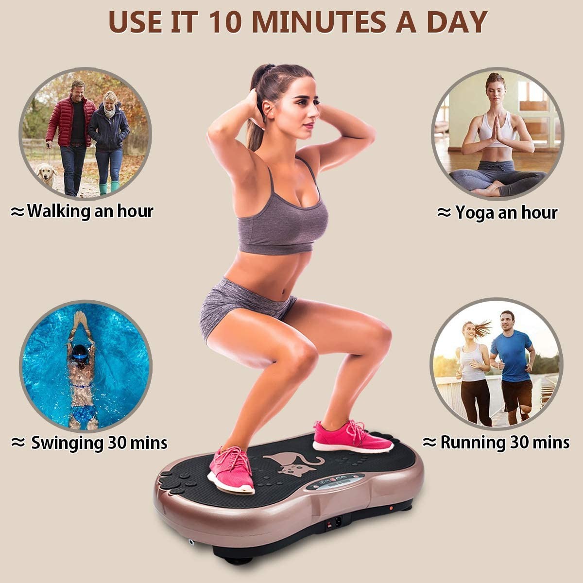 Home Training Fitness Vibration Plates Whole Body Exercise Remote Control 200W