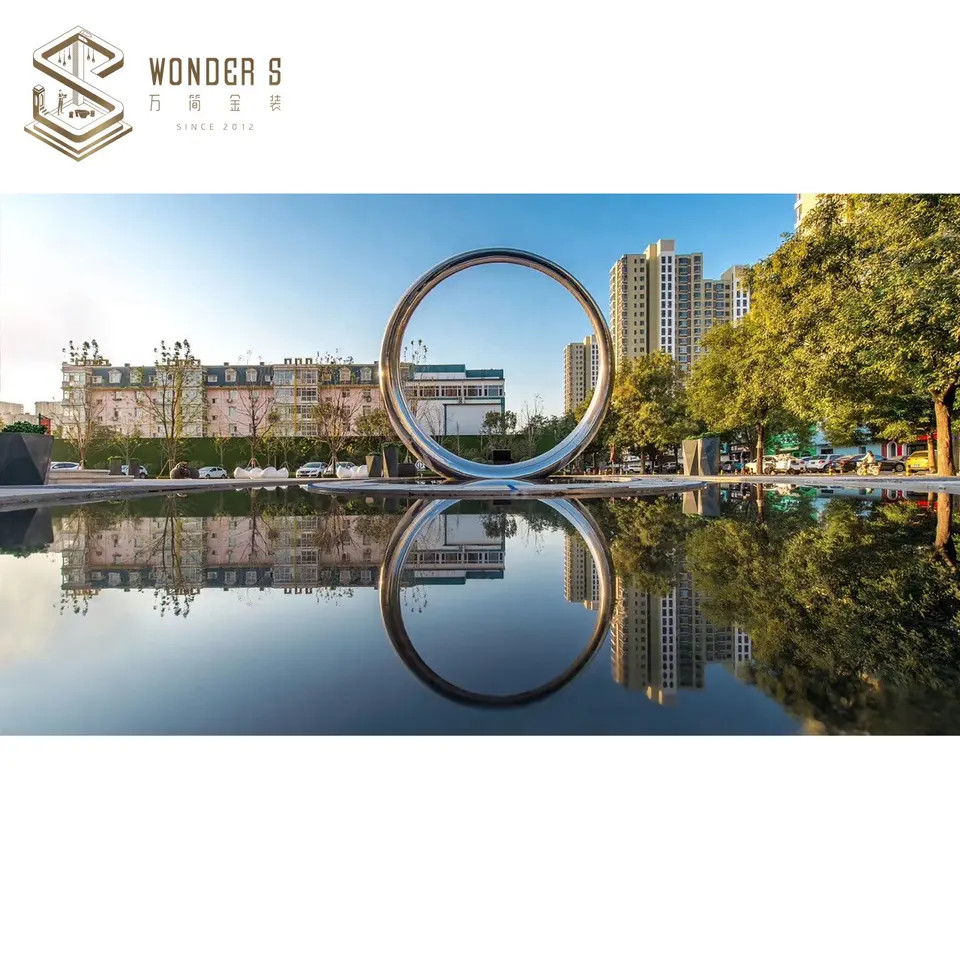 WONDERS Garden Decorative Metal Ring Sculpture 220cm 3D 2D Design