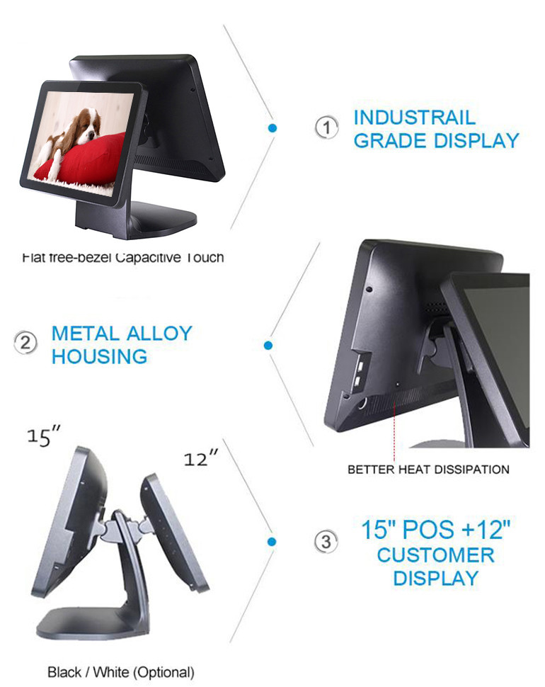 Fanless 12" Customer Display All In One Pos Pc For Small Business POS2119