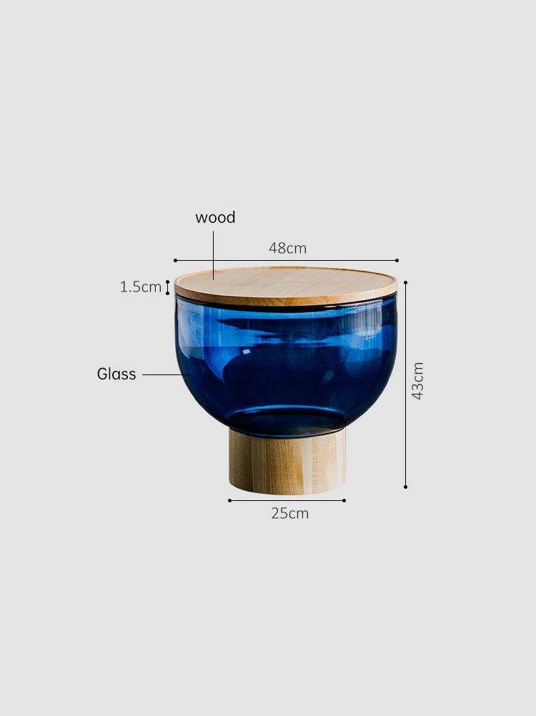 Orange Glass Edge Creative Coffee Tables Wine Cup Shape Artistic Style ODM