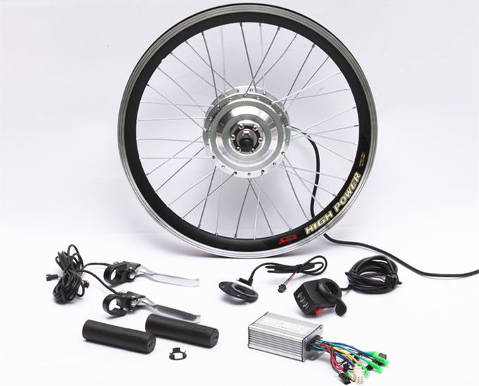 Easy Assemble Electric Bike Conversion Kit Front Aluminum Alloy Stator Silver Motor Wheel