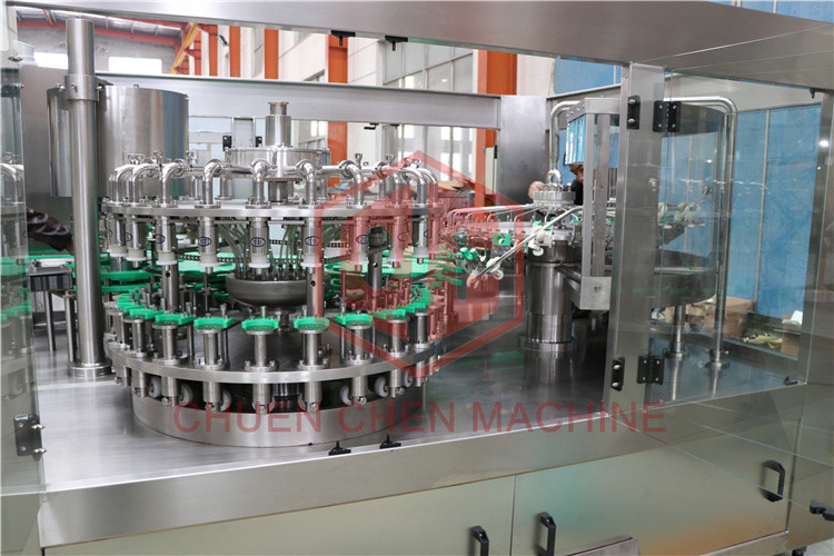 10000BPH Combi Glass Bottle Filling Machine Hot Fill Bottling Equipment With Return System
