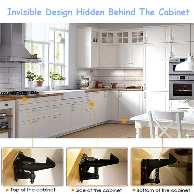 Black Spring Child Safety Cabinet Locks Prevent Injuries And Accident