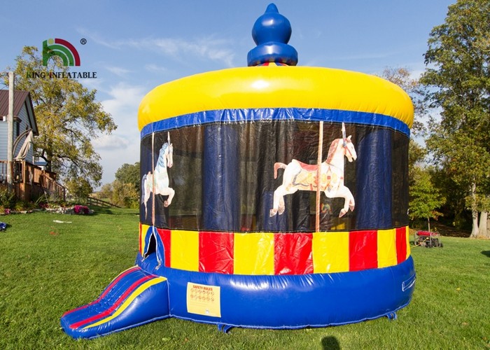 Commercial Carousel Inflatable Jumping Castle , Inflatable Dome House With Step
