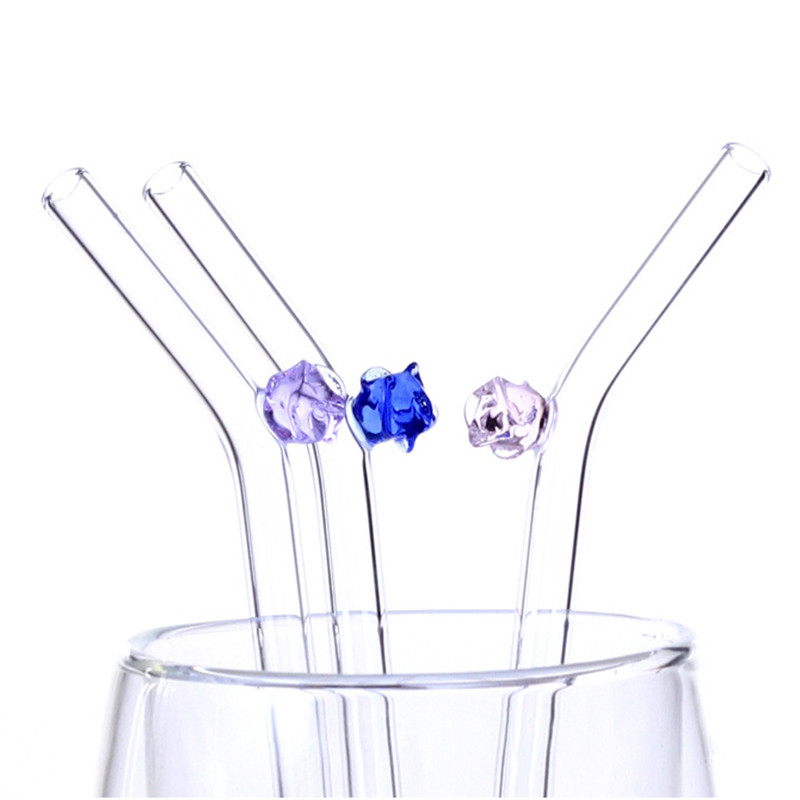 Creative Safe Lead Free Clear Borosilicate Glass Straws
