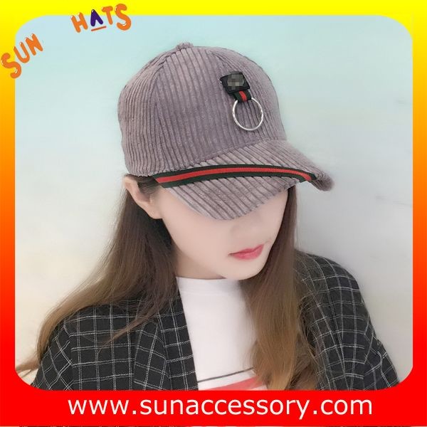 QF17046 Sun Accessory customized corduroy baseball cap, embroidered logo on the cap