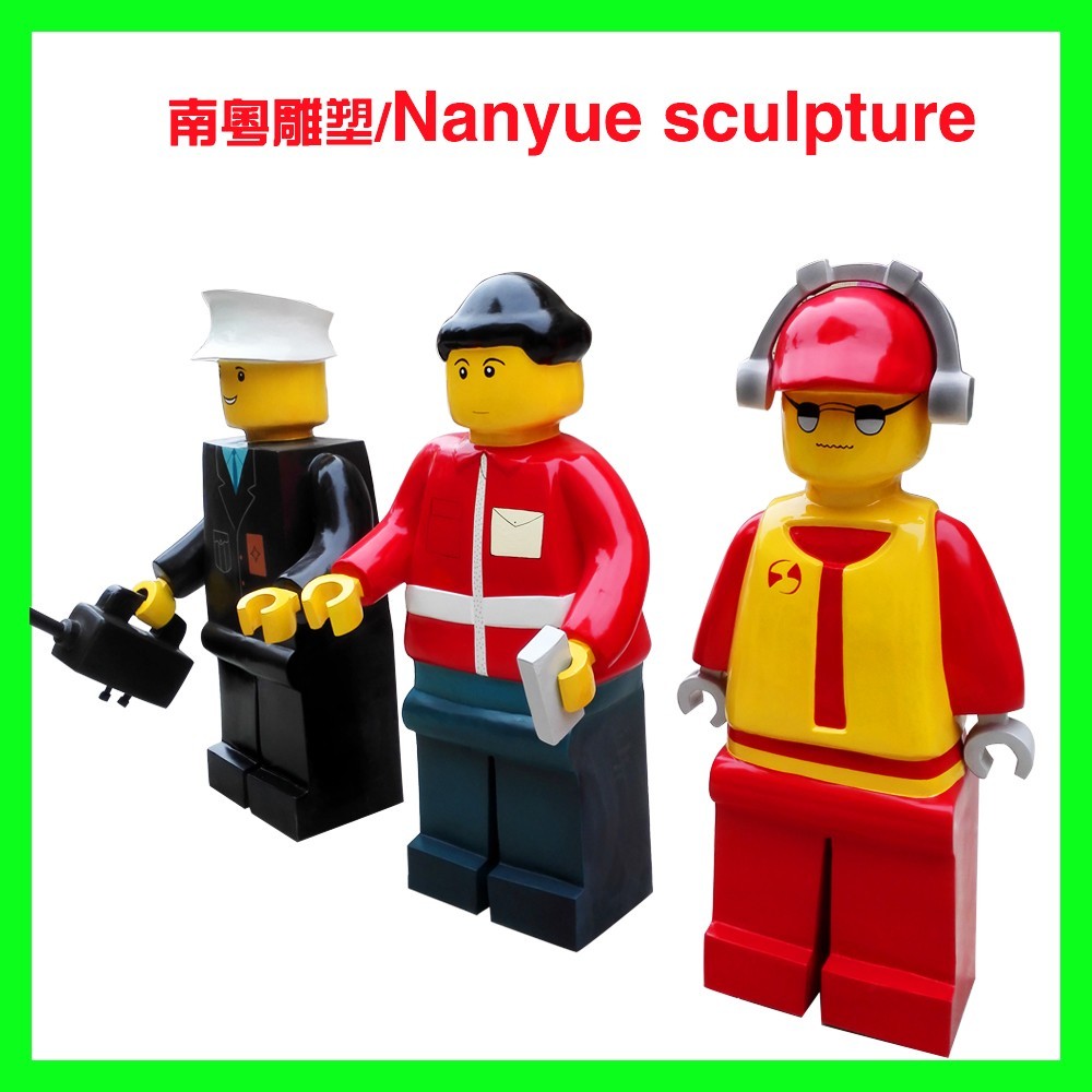 cartoon statue lego character statue life size colorful as decoration model in children amusement garden