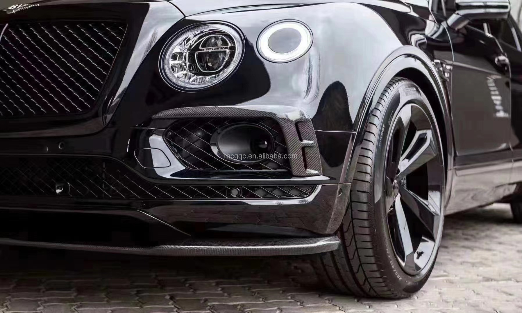 For Bentley Bentayga Carbon Fiber Body Kit Bentayga Upgrades the W12 Style Carbon Fiber Front Lip Diffuser Spoiler