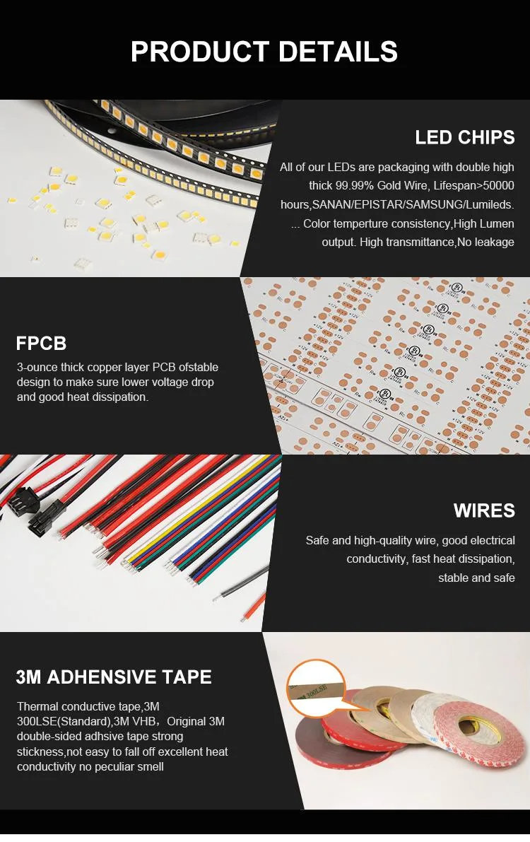 High Brightness 24v 140leds 8mm 2700K Warm Electroplate Board SMD2835 Led Strip Light
