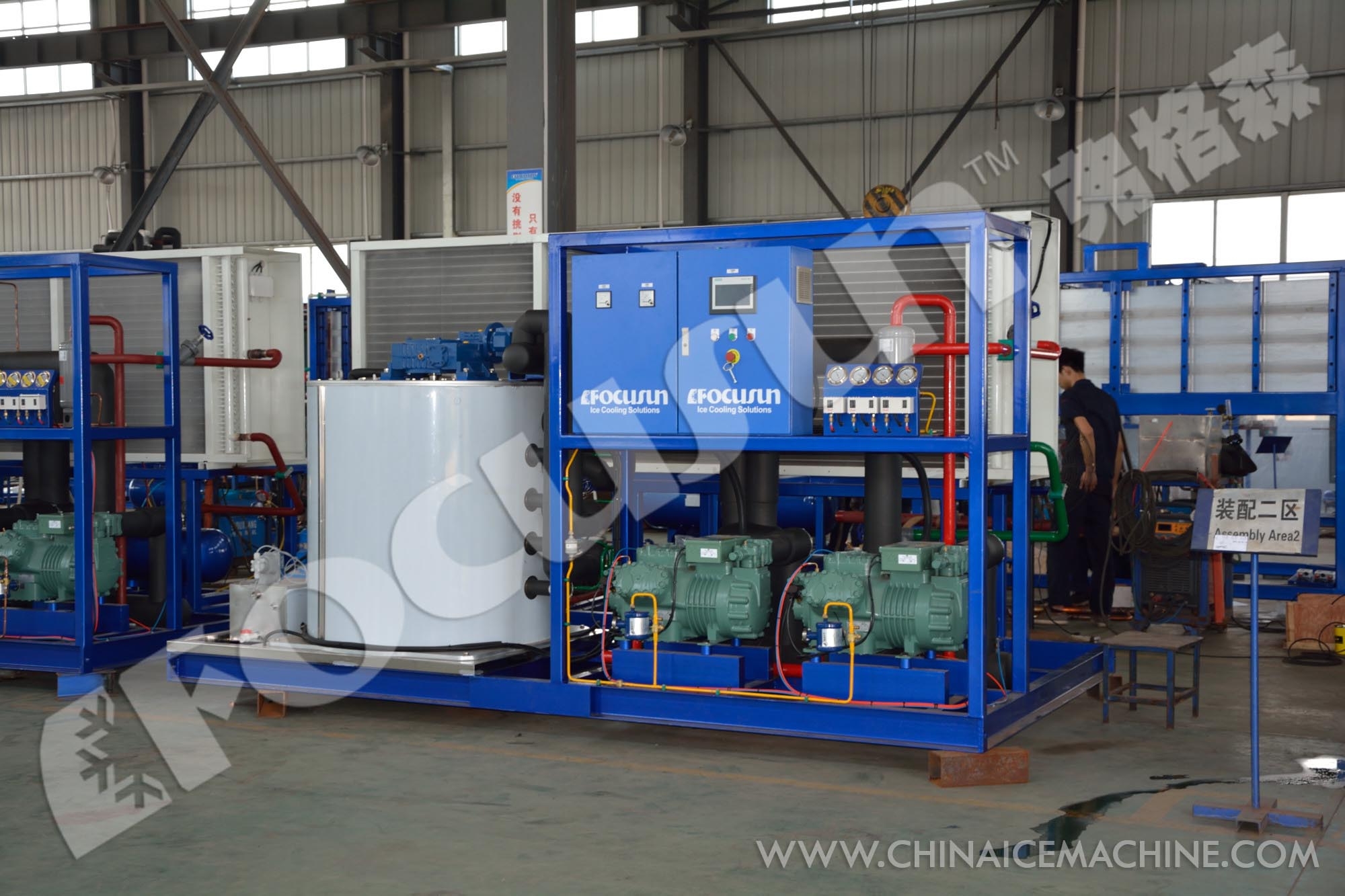 Compressor Fresh Water Flake Ice Machine With 380V/3P/50HZ 60hz Power Supply
