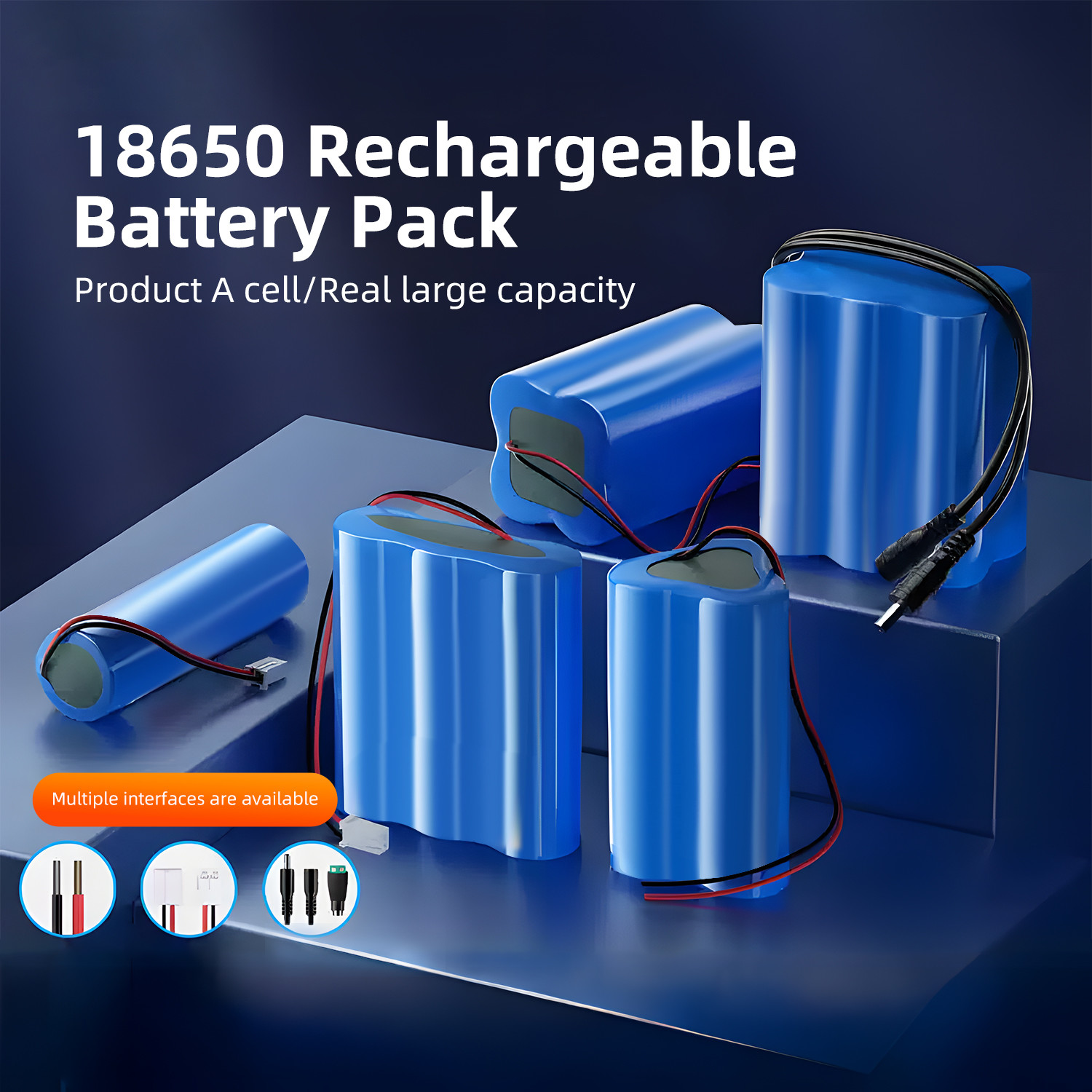 Custom Lithium Ion Battery Model 18650 14.8V 4S1P 1200mAh-3500mAh