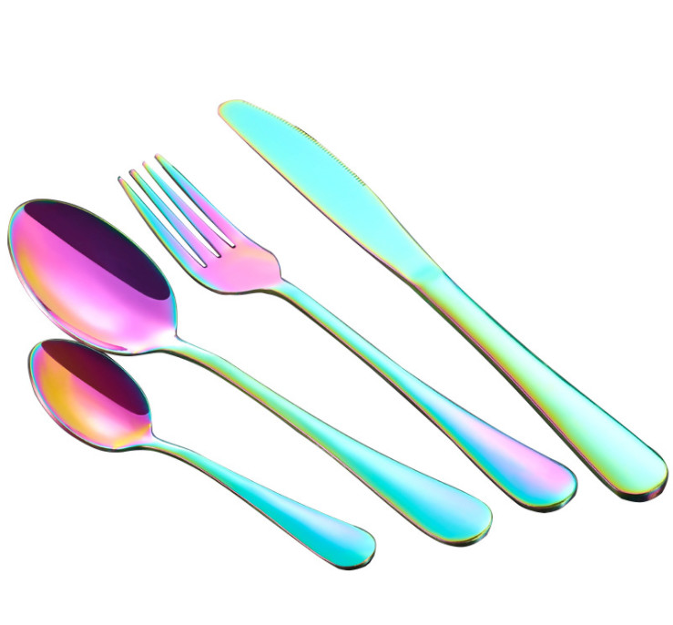 NEWTO Stainless Steel Colorful Flatware/Kitchen Cutlery /Knife Fork Spoon