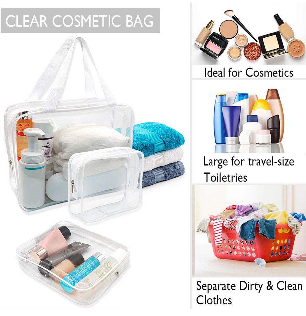 29*9.5*23cm Transparent PVC Travel Shower Wash Bag