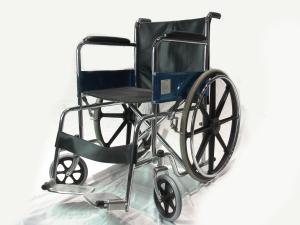 Buy cheap Disabled Solid Seat Wheelchair Foldable Chromed Steel Frame product