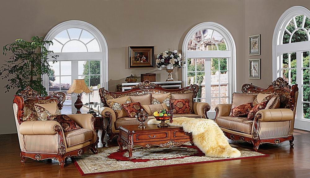 5 Piece Maharaja Luxury Living Room Furniture European French Wood Carving Sofa Set