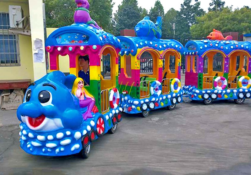 Amusement Park Tourist Train Rides Electric Ride On Train For Kids CE Approved