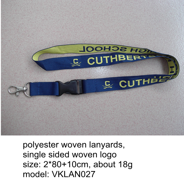 polyester embroidered woven lanyards